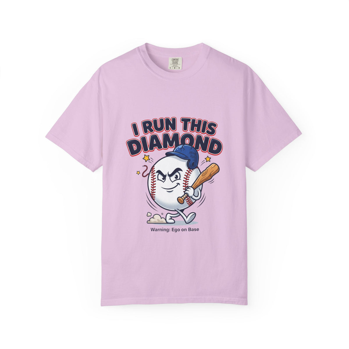 I Run This Diamond Baseball T-Shirt — Vintage Cartoon Batting Graphic Tee