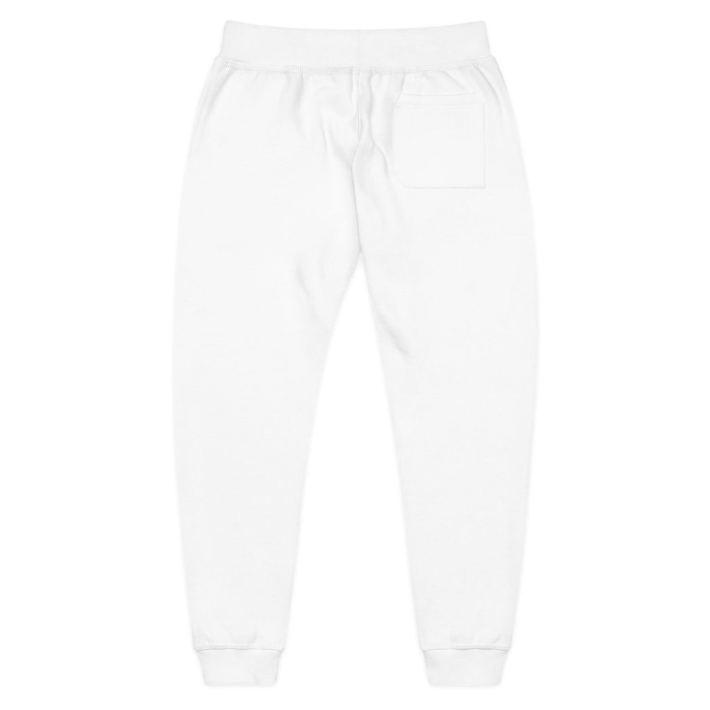 Embroidered 'STRYKE MISSION' Fleece Sweatpants — White Comfort Joggers
