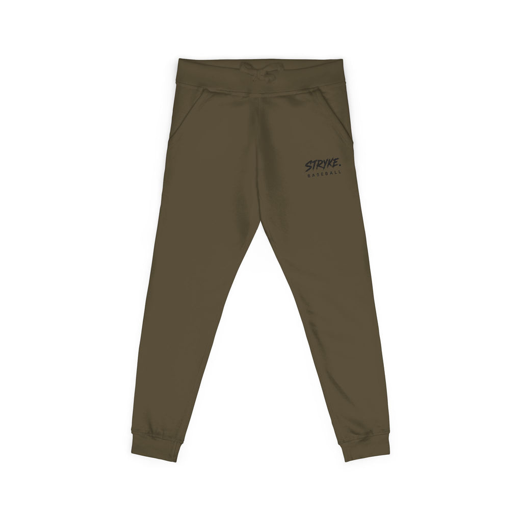Embroidered 'STRYKE MISSION' Fleece Sweatpants — White Comfort Joggers