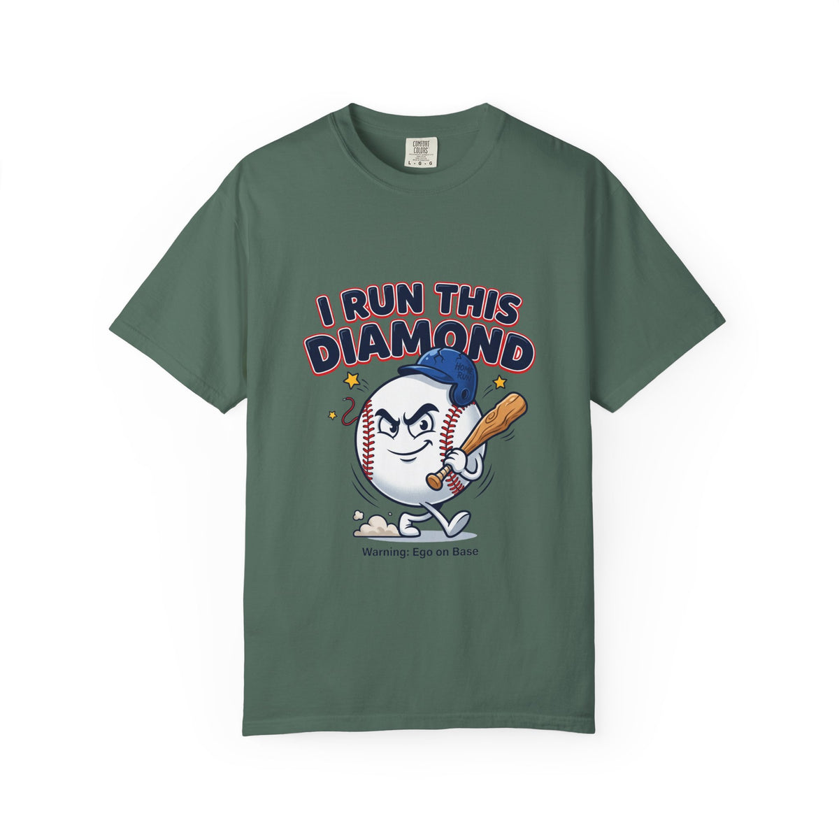 I Run This Diamond Baseball T-Shirt — Vintage Cartoon Batting Graphic Tee