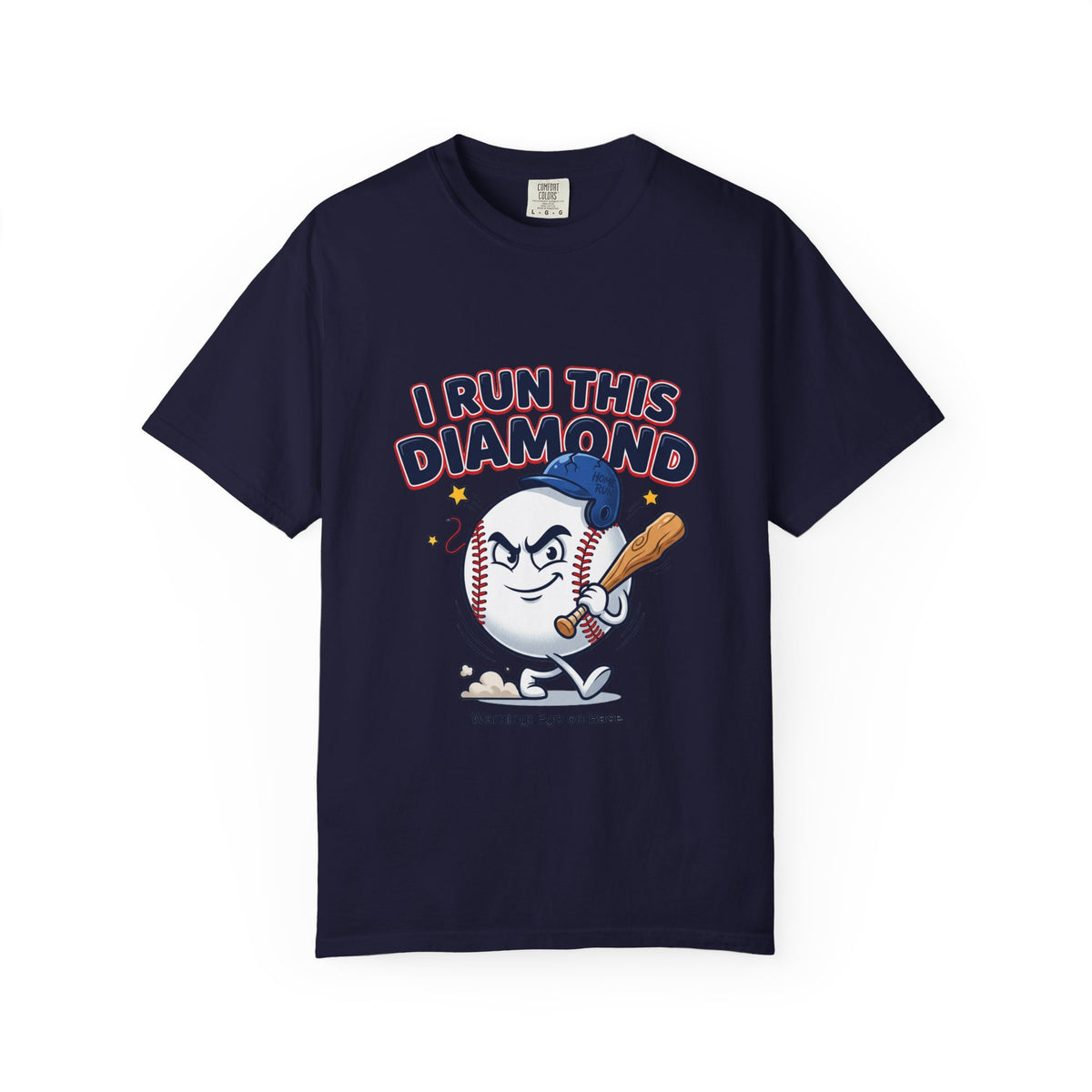 I Run This Diamond Baseball T-Shirt — Vintage Cartoon Batting Graphic Tee