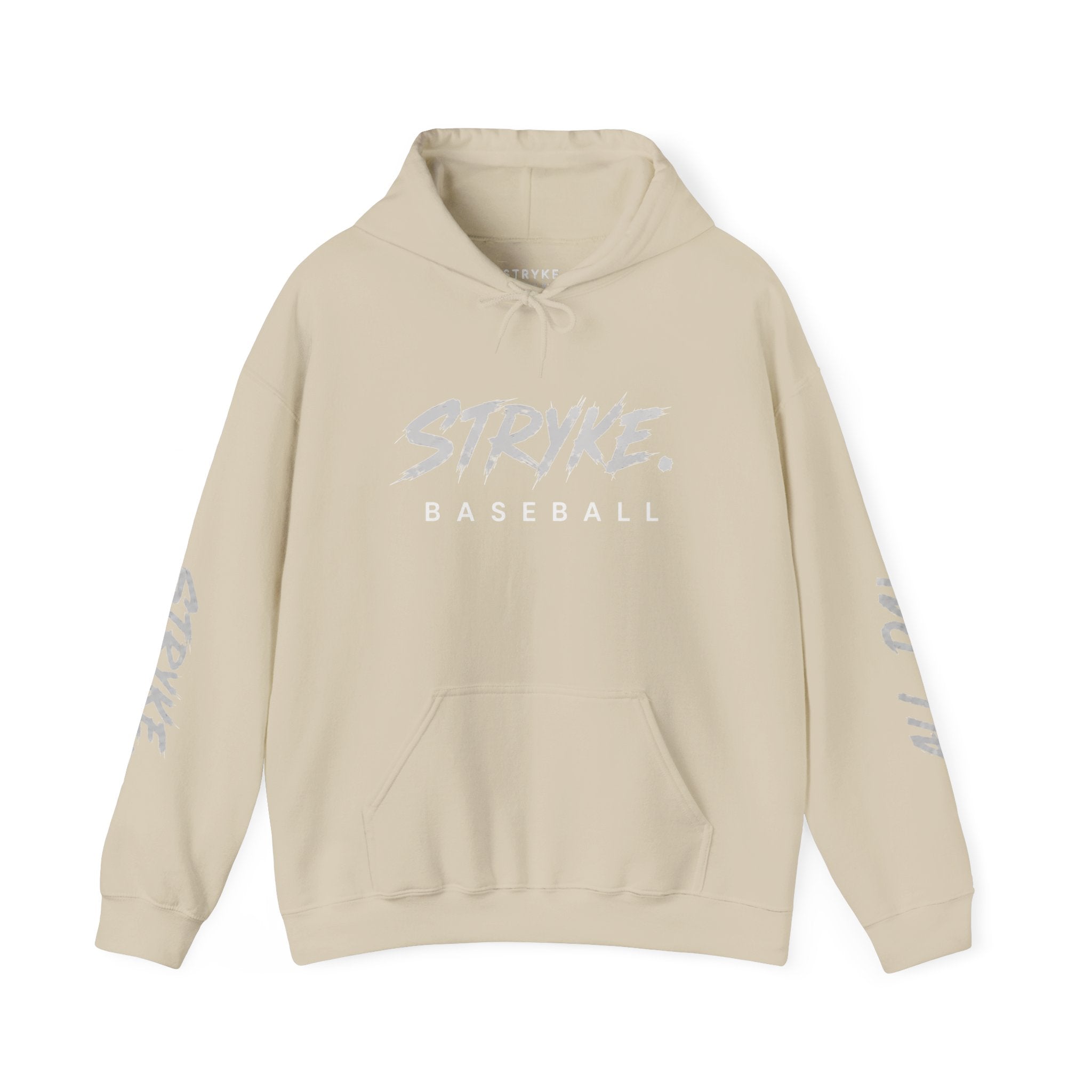 Stryke Logo Hoodie — Streetwear Graphic Pullover with Sleeve Script