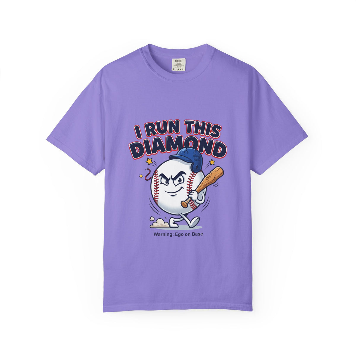 I Run This Diamond Baseball T-Shirt — Vintage Cartoon Batting Graphic Tee