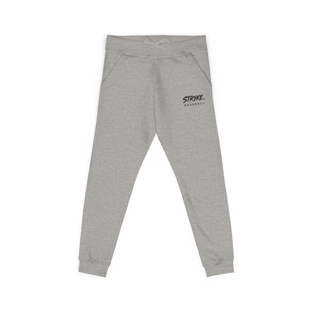 Embroidered 'STRYKE MISSION' Fleece Sweatpants — White Comfort Joggers