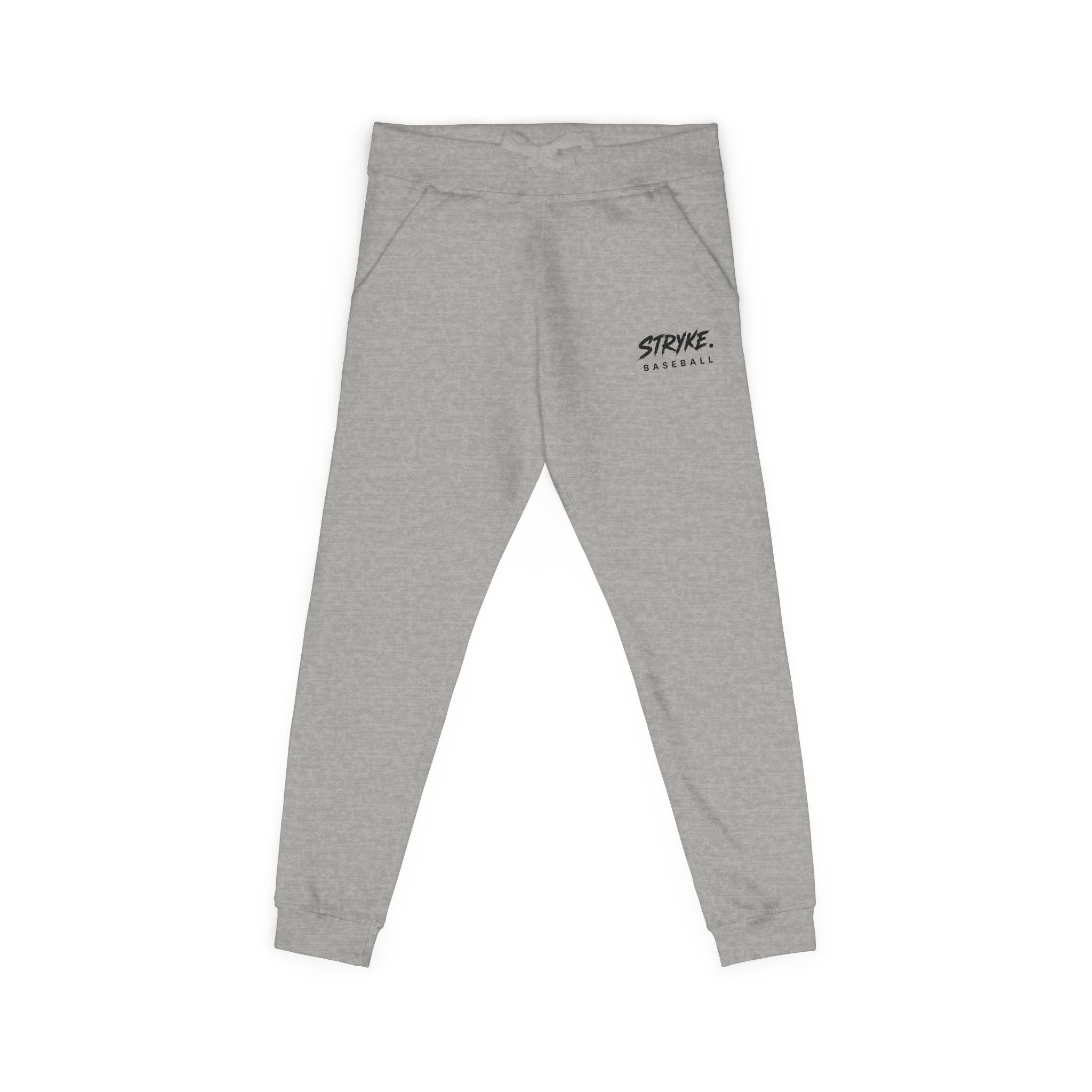 Embroidered 'STRYKE MISSION' Fleece Sweatpants — White Comfort Joggers