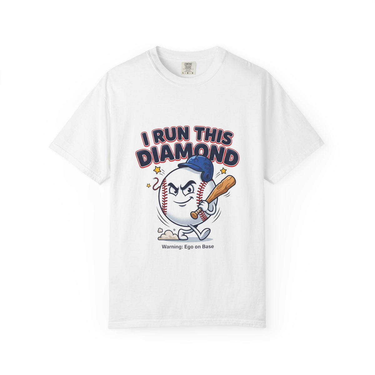 I Run This Diamond Baseball T-Shirt — Vintage Cartoon Batting Graphic Tee