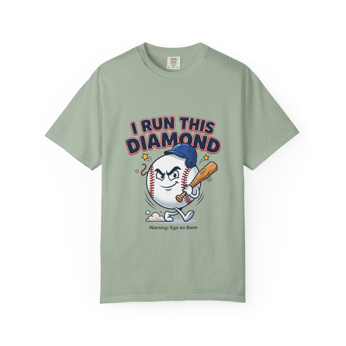 I Run This Diamond Baseball T-Shirt — Vintage Cartoon Batting Graphic Tee