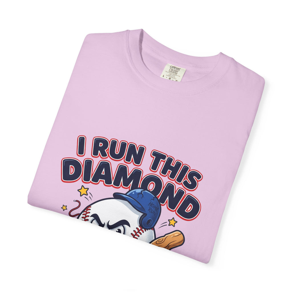 I Run This Diamond Baseball T-Shirt — Vintage Cartoon Batting Graphic Tee