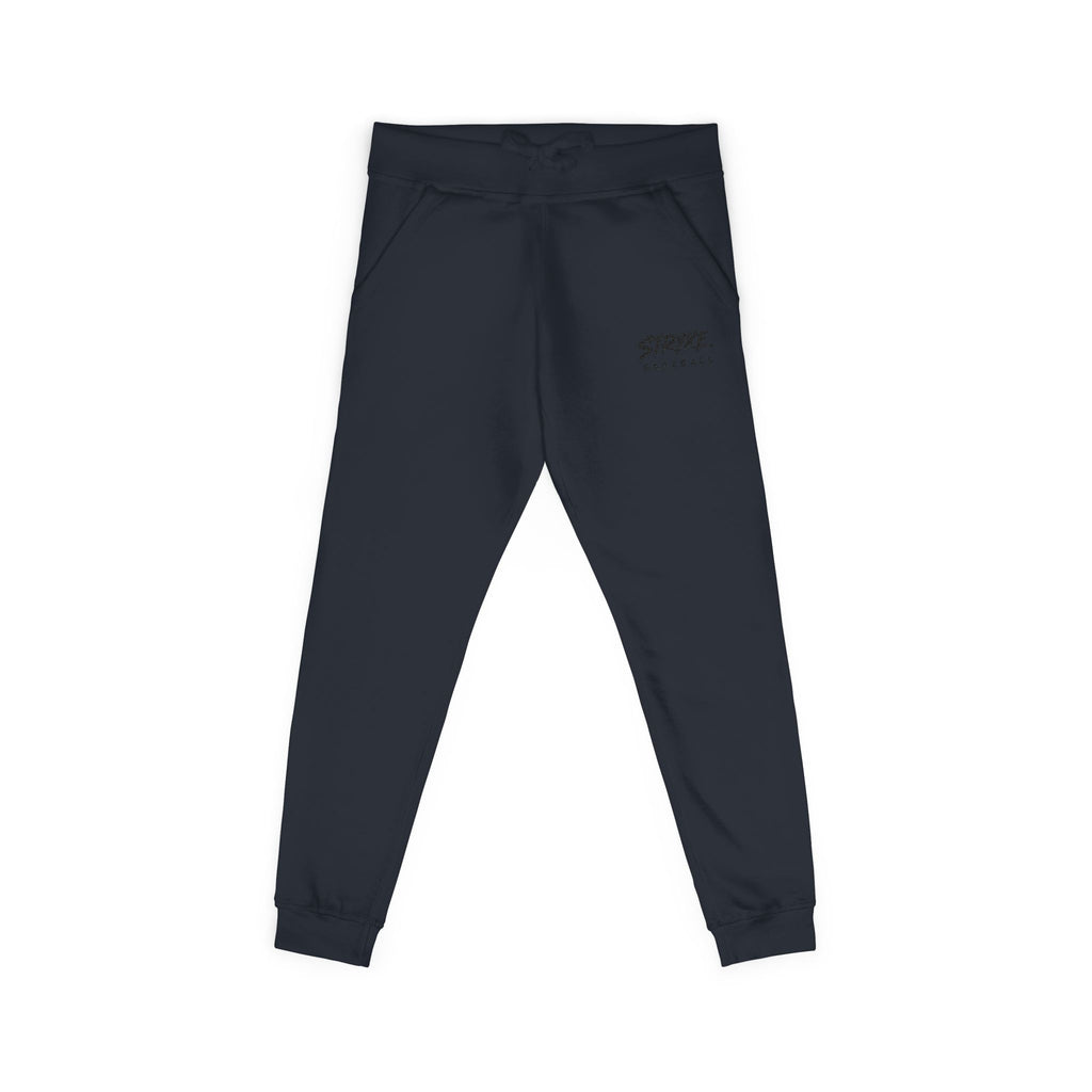 Embroidered 'STRYKE MISSION' Fleece Sweatpants — White Comfort Joggers