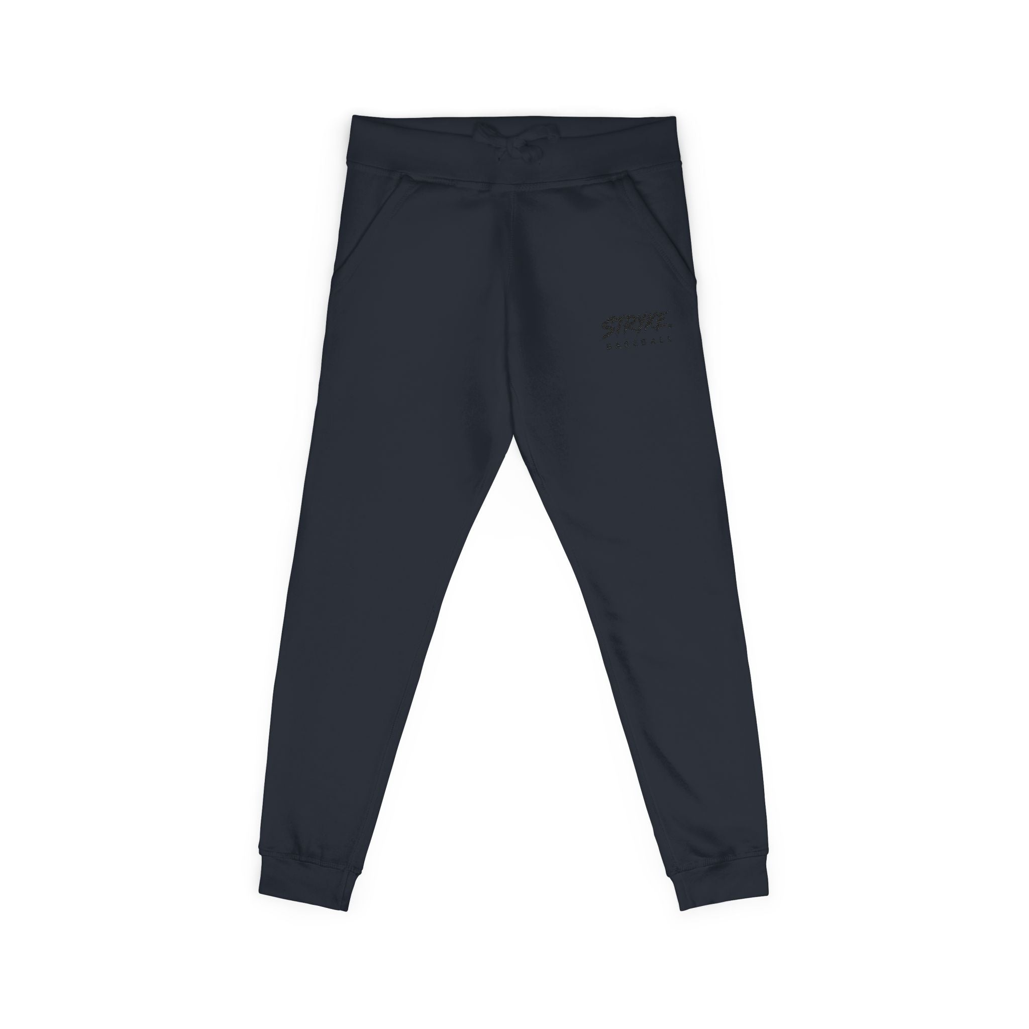 Embroidered 'STRYKE MISSION' Fleece Sweatpants — White Comfort Joggers