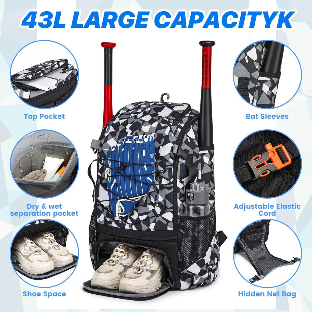 Softball Bag,Softball Bat Bag for Youth Adults