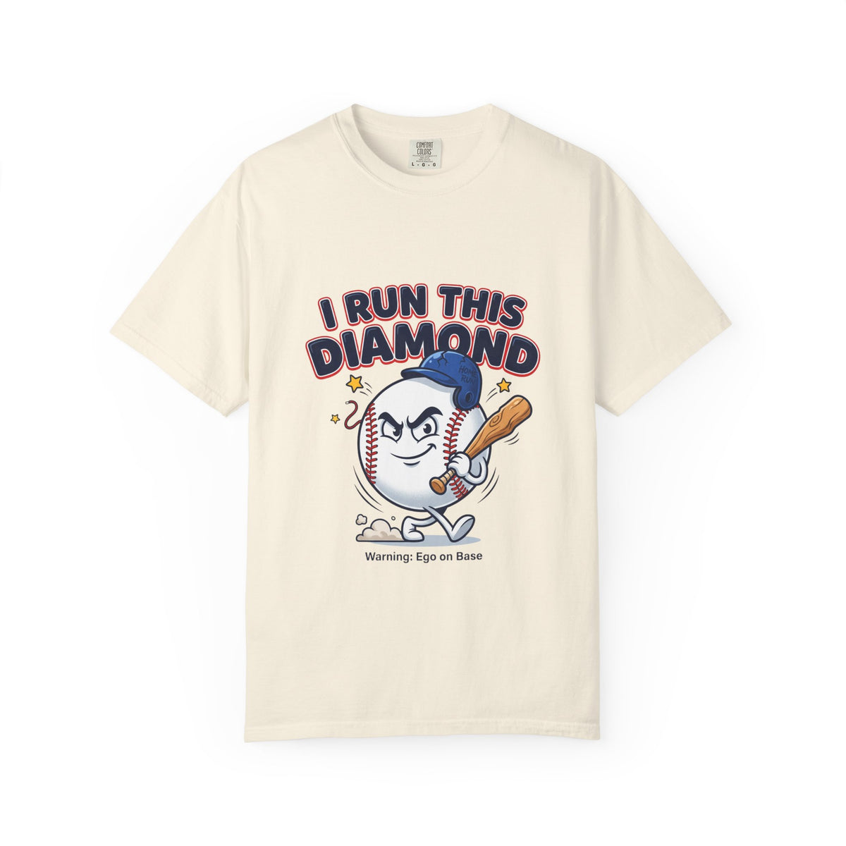 I Run This Diamond Baseball T-Shirt — Vintage Cartoon Batting Graphic Tee