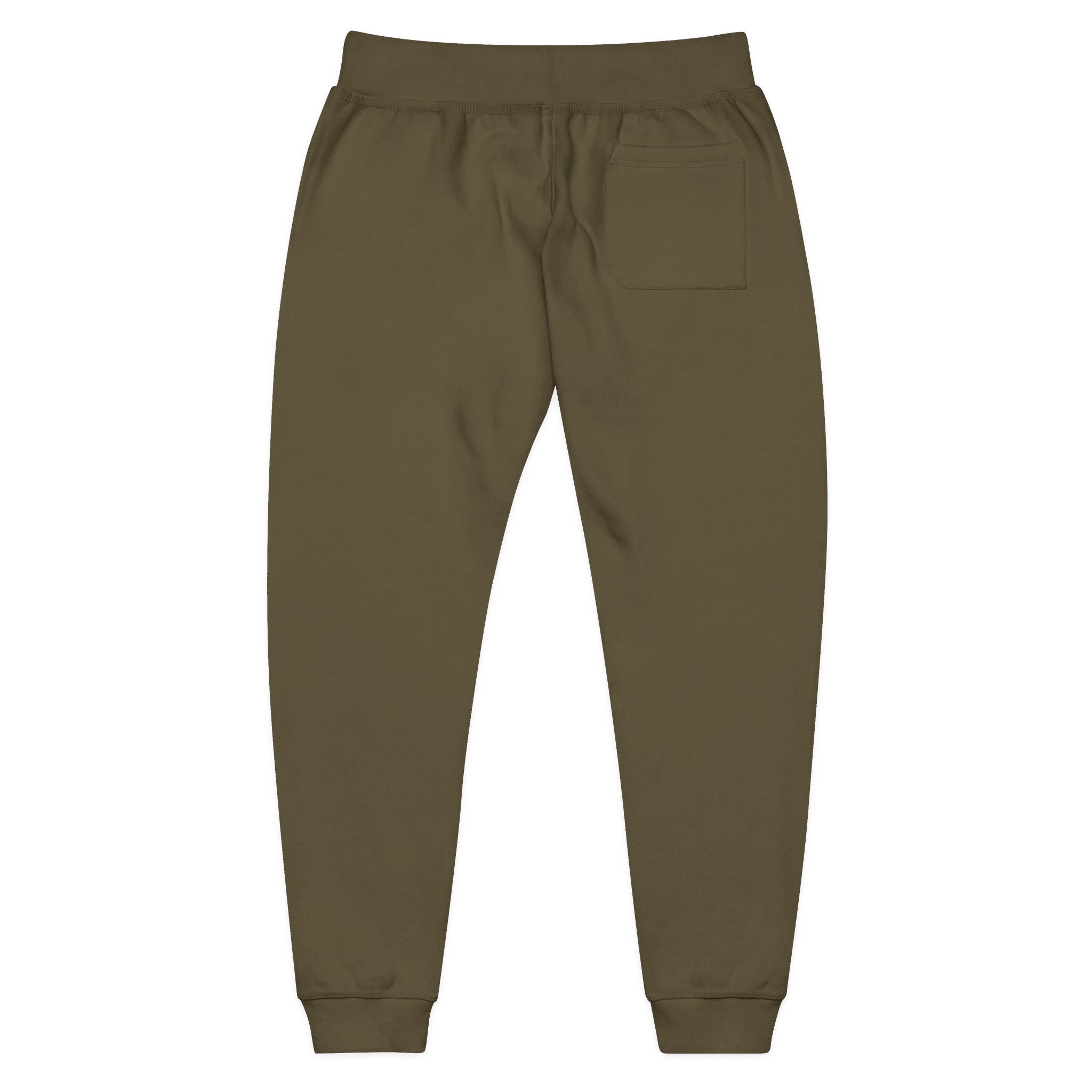 Embroidered 'STRYKE MISSION' Fleece Sweatpants — White Comfort Joggers