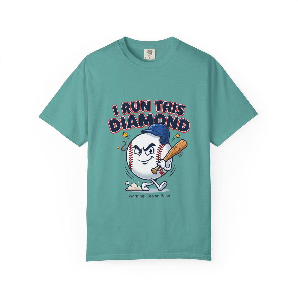 I Run This Diamond Baseball T-Shirt — Vintage Cartoon Batting Graphic Tee