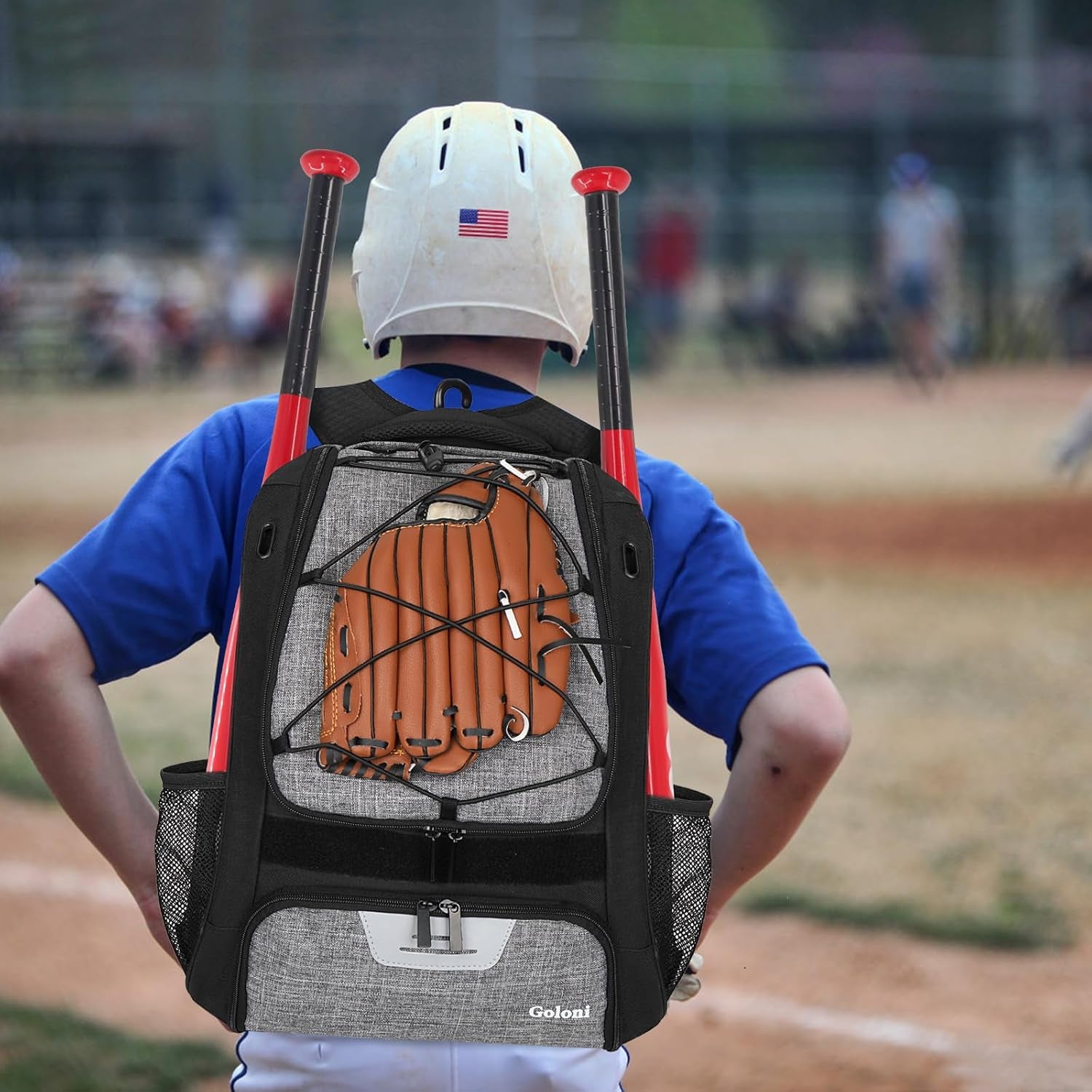 Youth Baseball Bag,Softball Bag with Shoes Compartment,Baseball Backpack with Fence Hook for Tball Bat & Equipment