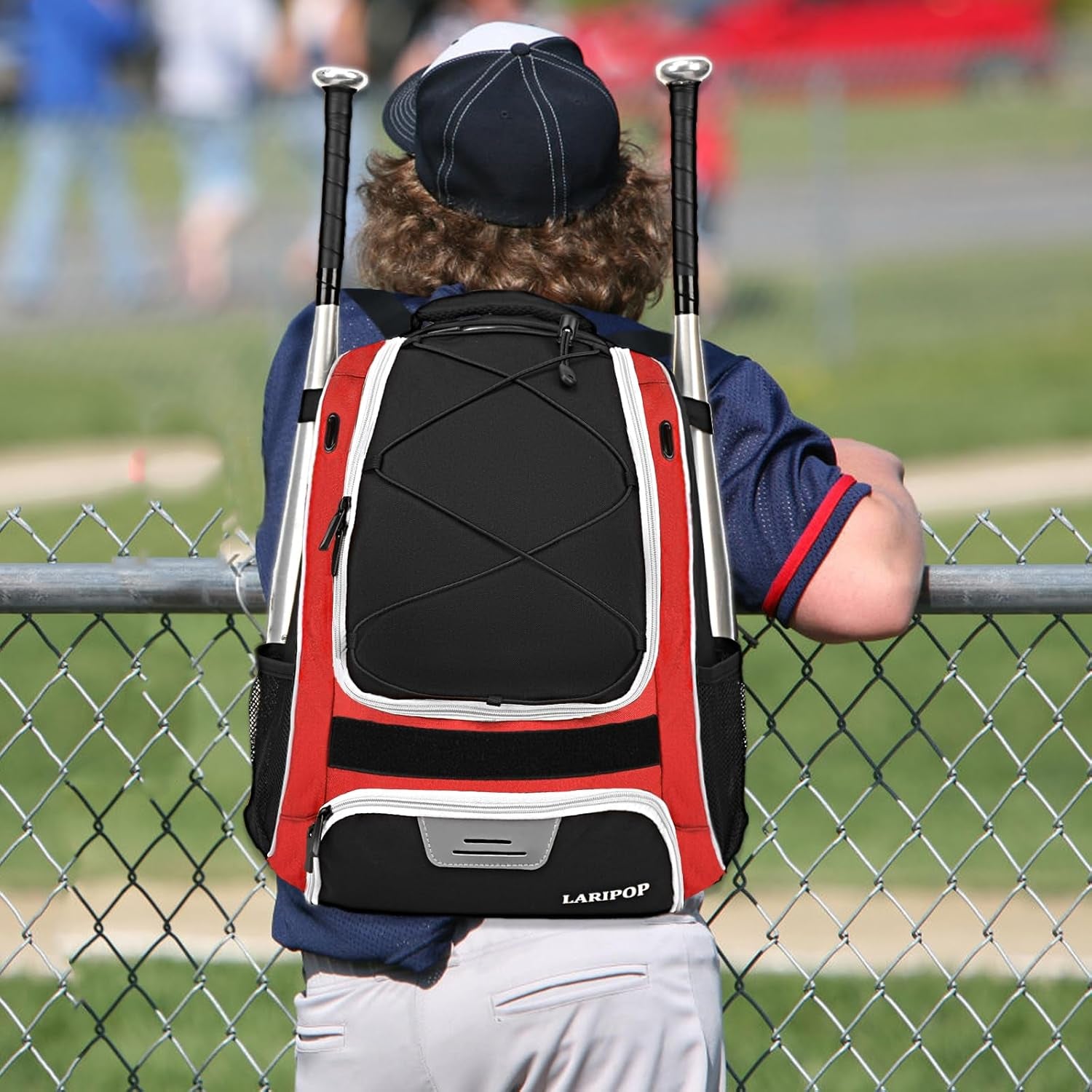 Youth Baseball Bag - Bat Backpack for Softball and T-Ball Gear with Separate Shoe Compartment, Adult Softball Bag for Baseball Glove Helmet and Accessories with Large Compartment Fence Hooks