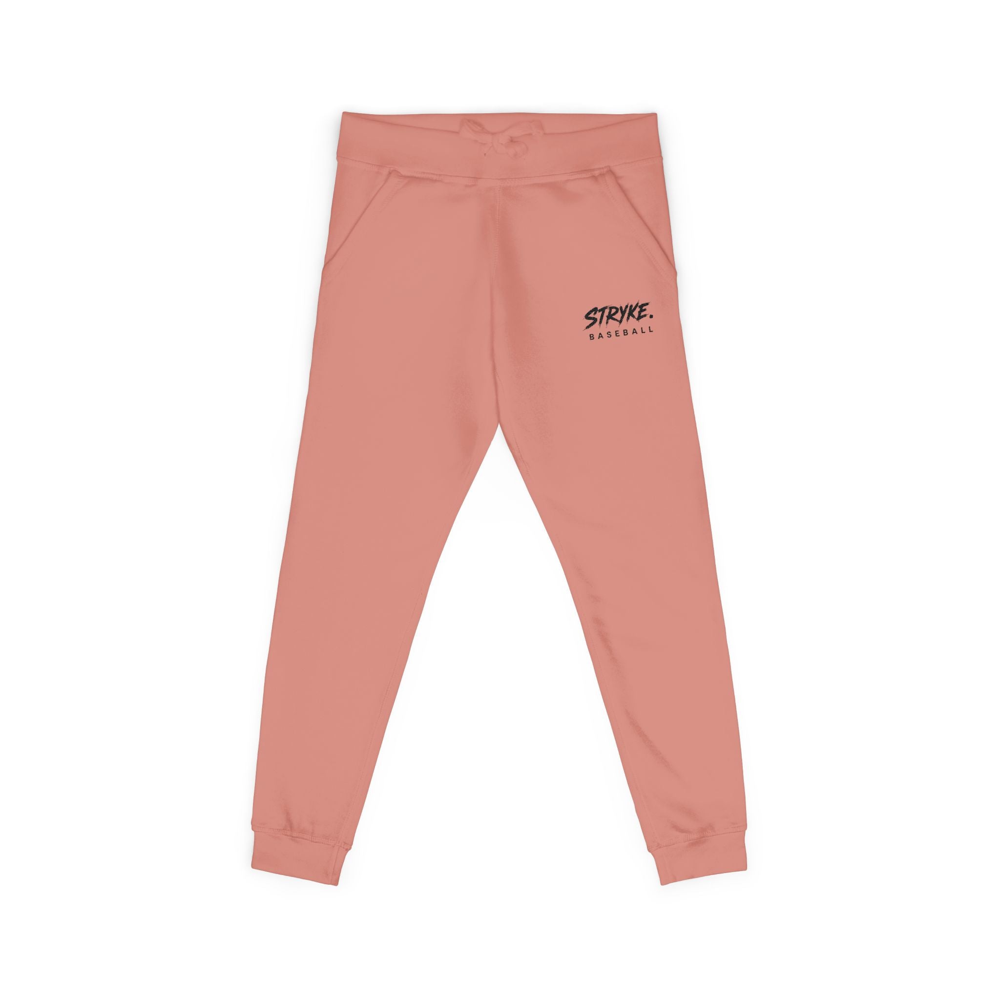 Embroidered 'STRYKE MISSION' Fleece Sweatpants — White Comfort Joggers
