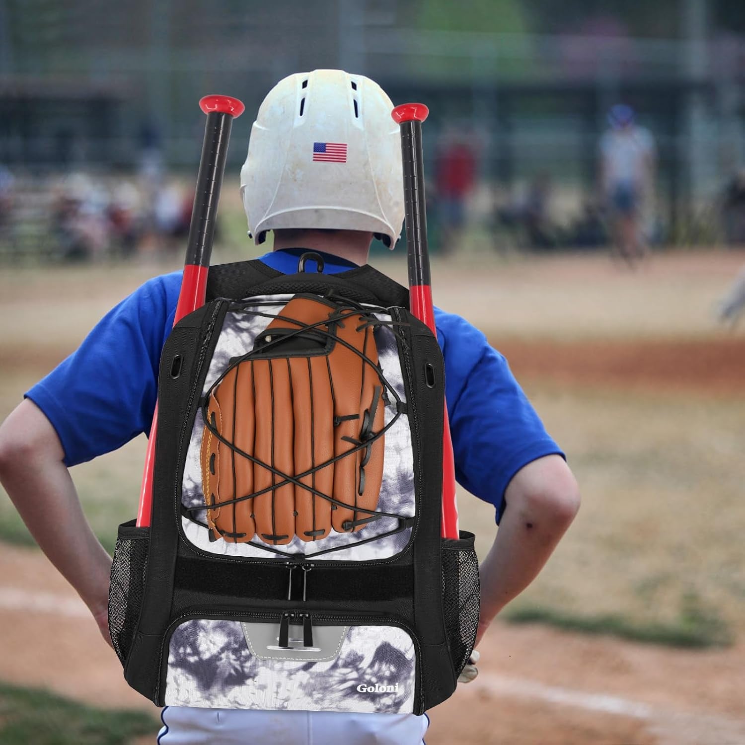 Youth Baseball Bag,Softball Bag with Shoes Compartment,Baseball Backpack with Fence Hook for Tball Bat & Equipment