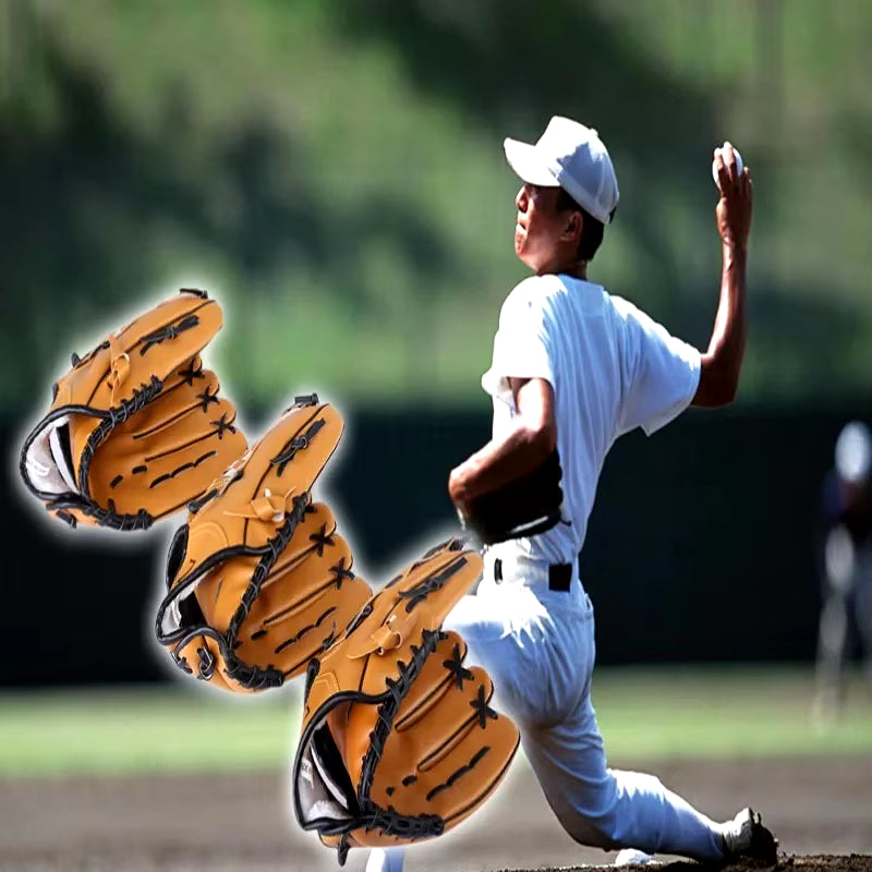 Outdoor Sport Baseball Glove Softball Practice Equipment Size 9.5/10.5/11.5/12.5 Left Hand for Kids/Adults Man Woman Training