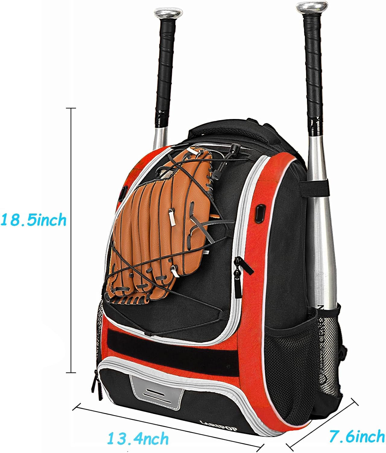 Youth Baseball Bag - Bat Backpack for Softball and T-Ball Gear with Separate Shoe Compartment, Adult Softball Bag for Baseball Glove Helmet and Accessories with Large Compartment Fence Hooks