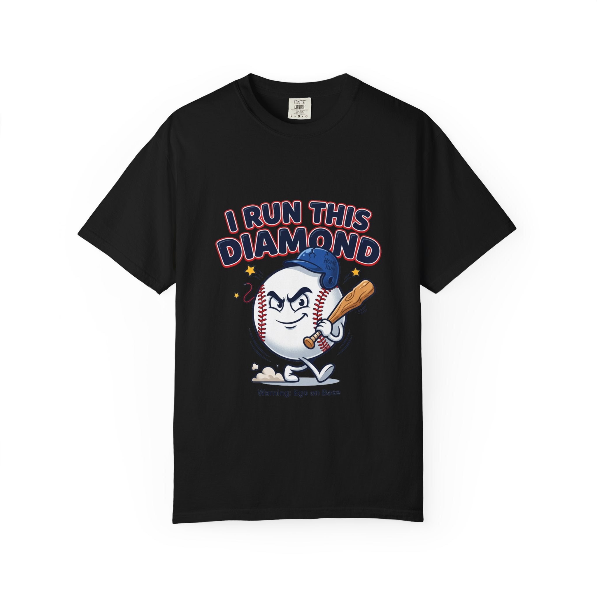 I Run This Diamond Baseball T-Shirt — Vintage Cartoon Batting Graphic Tee