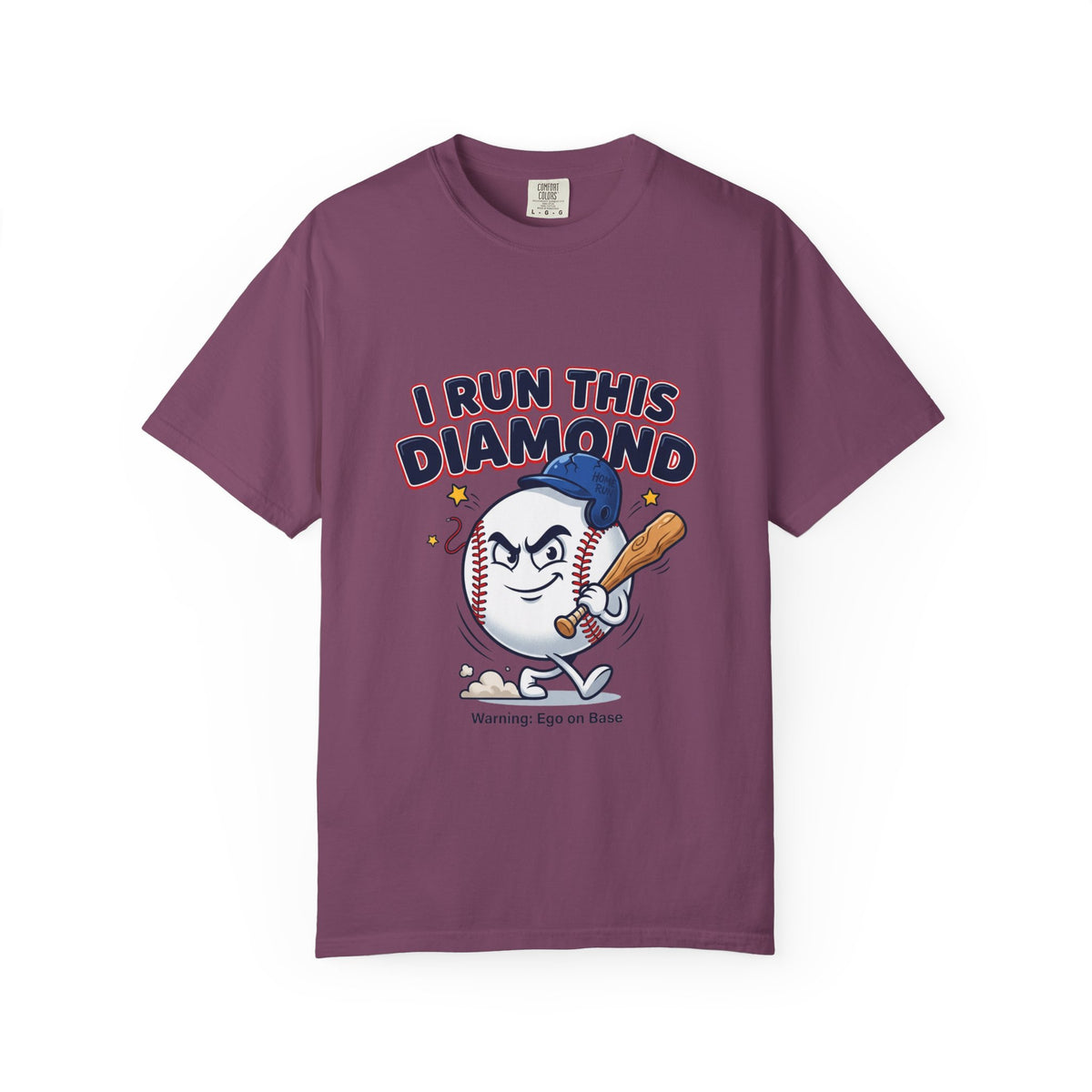 I Run This Diamond Baseball T-Shirt — Vintage Cartoon Batting Graphic Tee