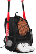 Youth Baseball Bag,Softball Bag with Shoes Compartment,Baseball Backpack with Fence Hook for Tball Bat & Equipment