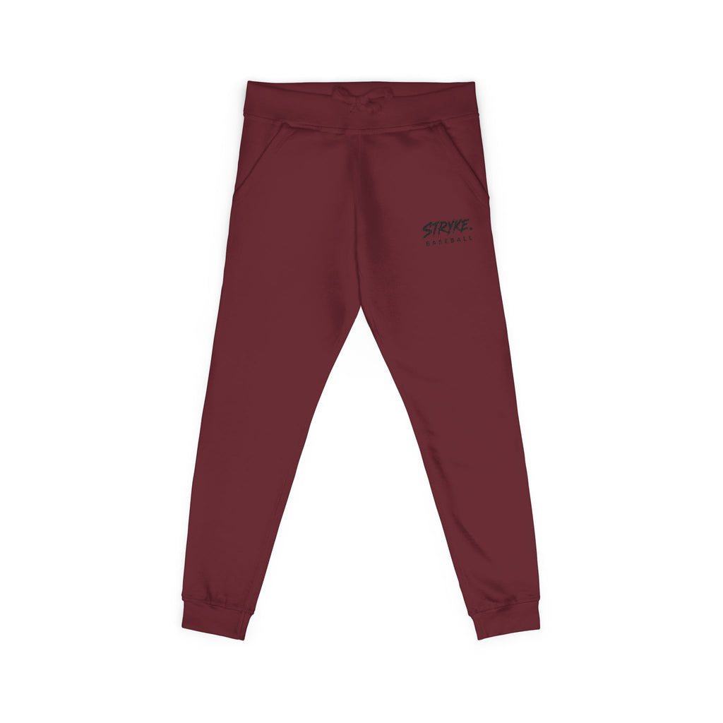 Embroidered 'STRYKE MISSION' Fleece Sweatpants — White Comfort Joggers