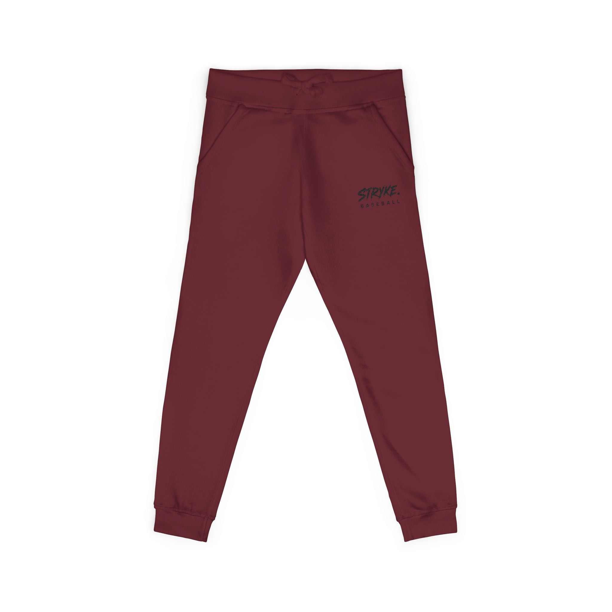 Embroidered 'STRYKE MISSION' Fleece Sweatpants — White Comfort Joggers