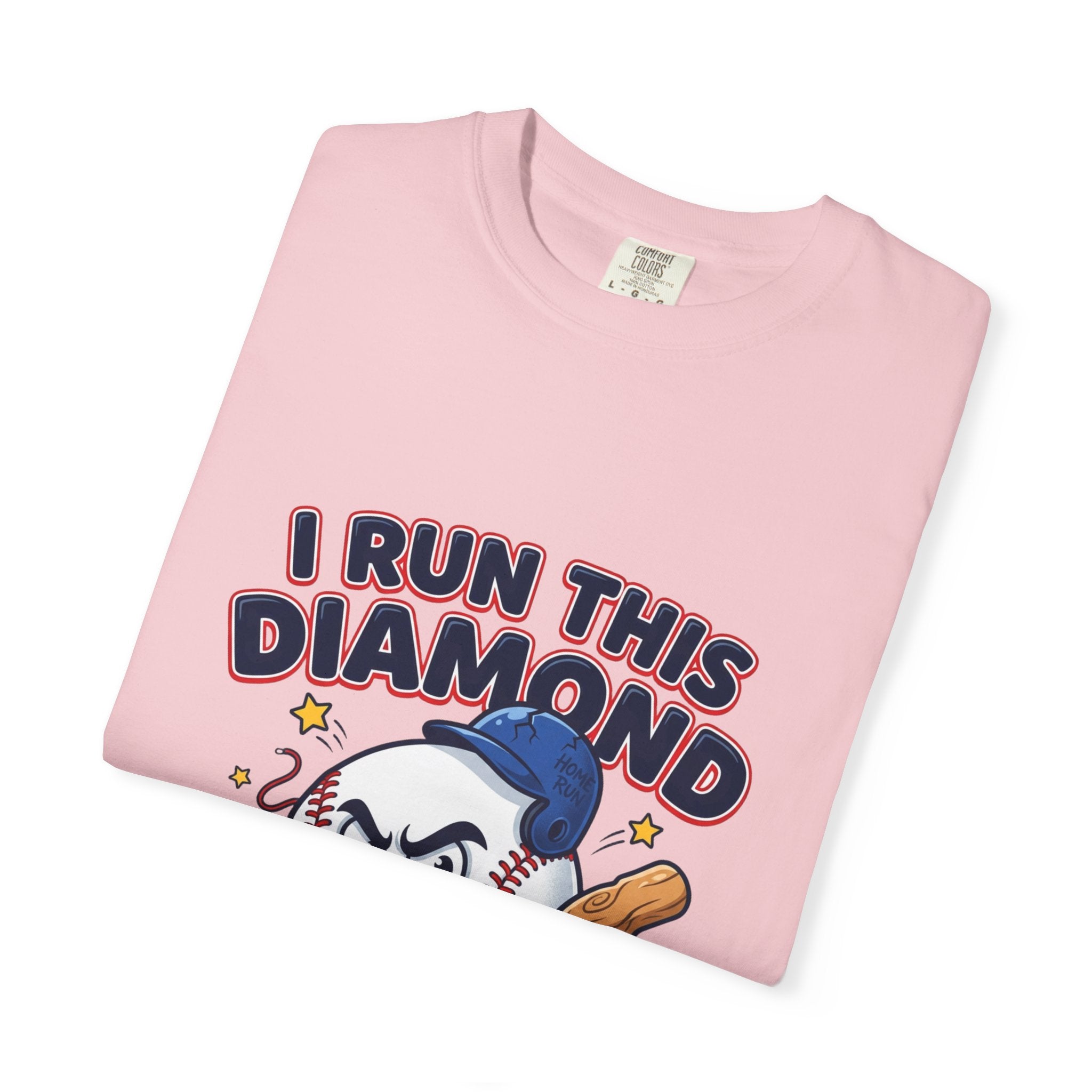 I Run This Diamond Baseball T-Shirt — Vintage Cartoon Batting Graphic Tee
