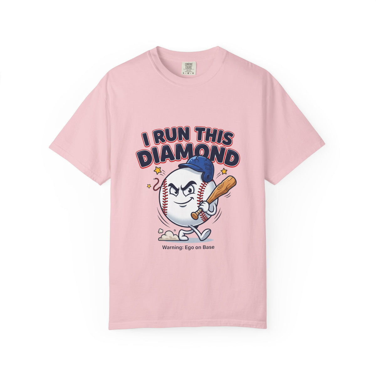 I Run This Diamond Baseball T-Shirt — Vintage Cartoon Batting Graphic Tee
