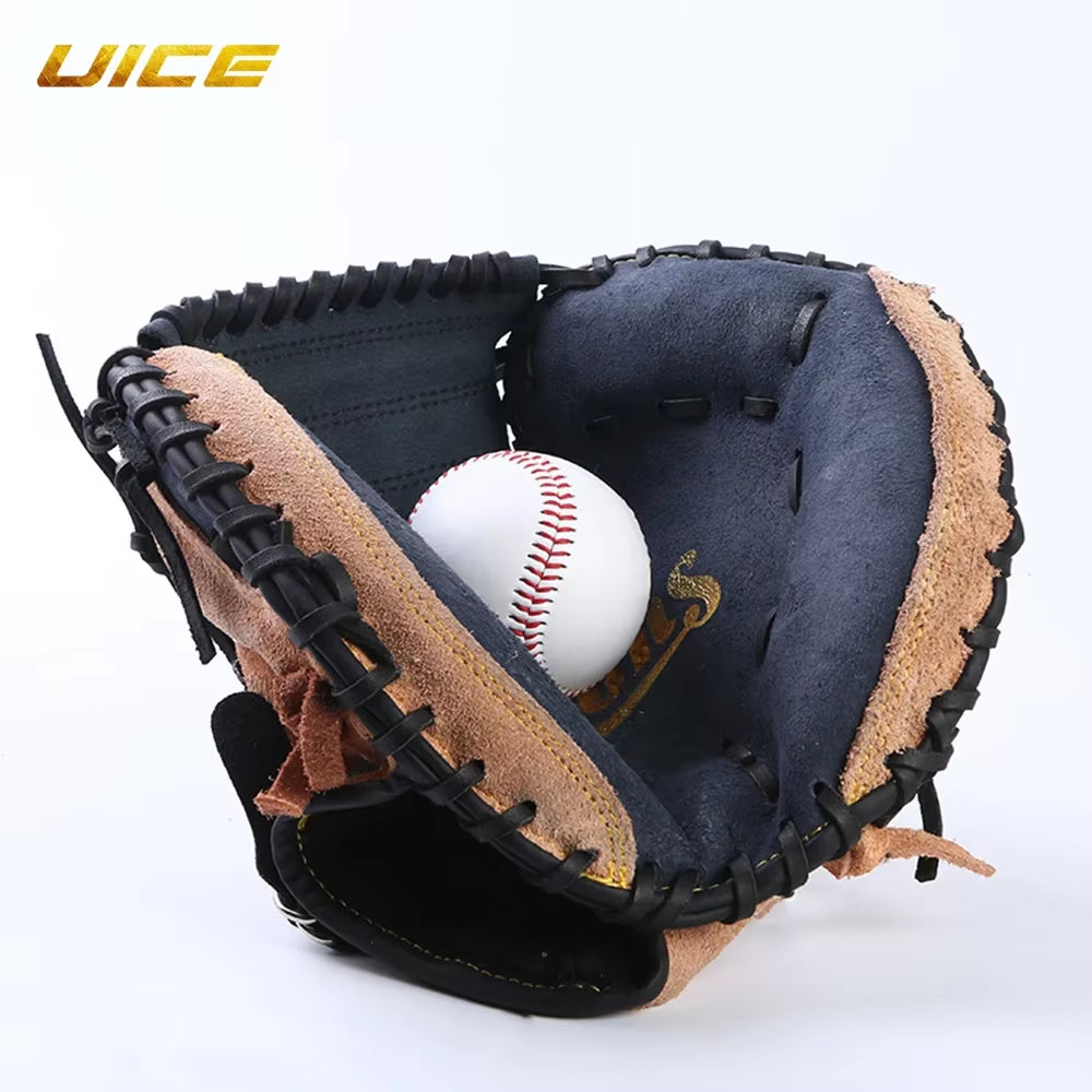 UICE Baseball Glove Leather Baseball Catcher Glove 12.5 Left Hand Practice Equipment Softball Training Catcher Gloves