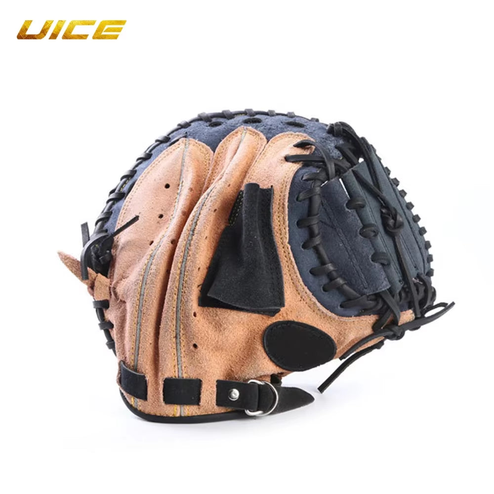 UICE Baseball Glove Leather Baseball Catcher Glove 12.5 Left Hand Practice Equipment Softball Training Catcher Gloves