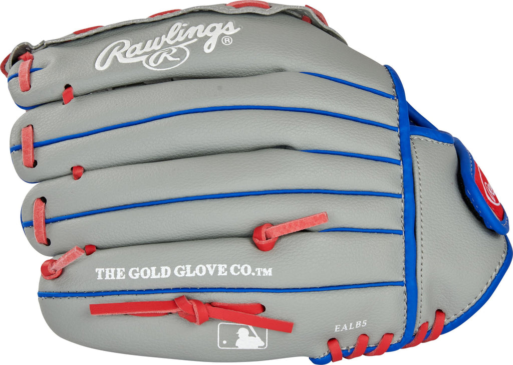Players Series Youth Tball/Baseball Glove, Gray/Blue/Red, 11.5 Inch, Right Hand Throw