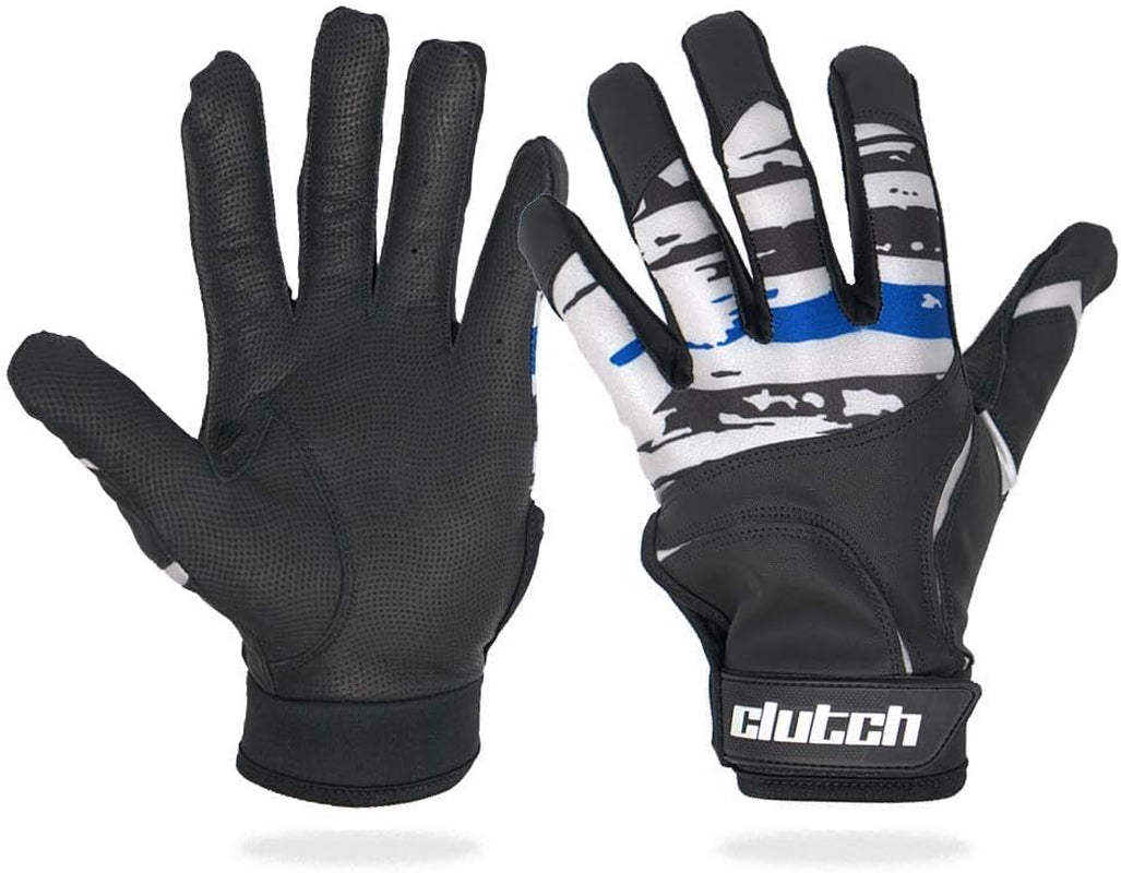 American Flag Baseball & Softball Batting Gloves, Super Grip Finger Fit, Performance Mesh & Perforated Sheepskin Palm for Adults & Youth
