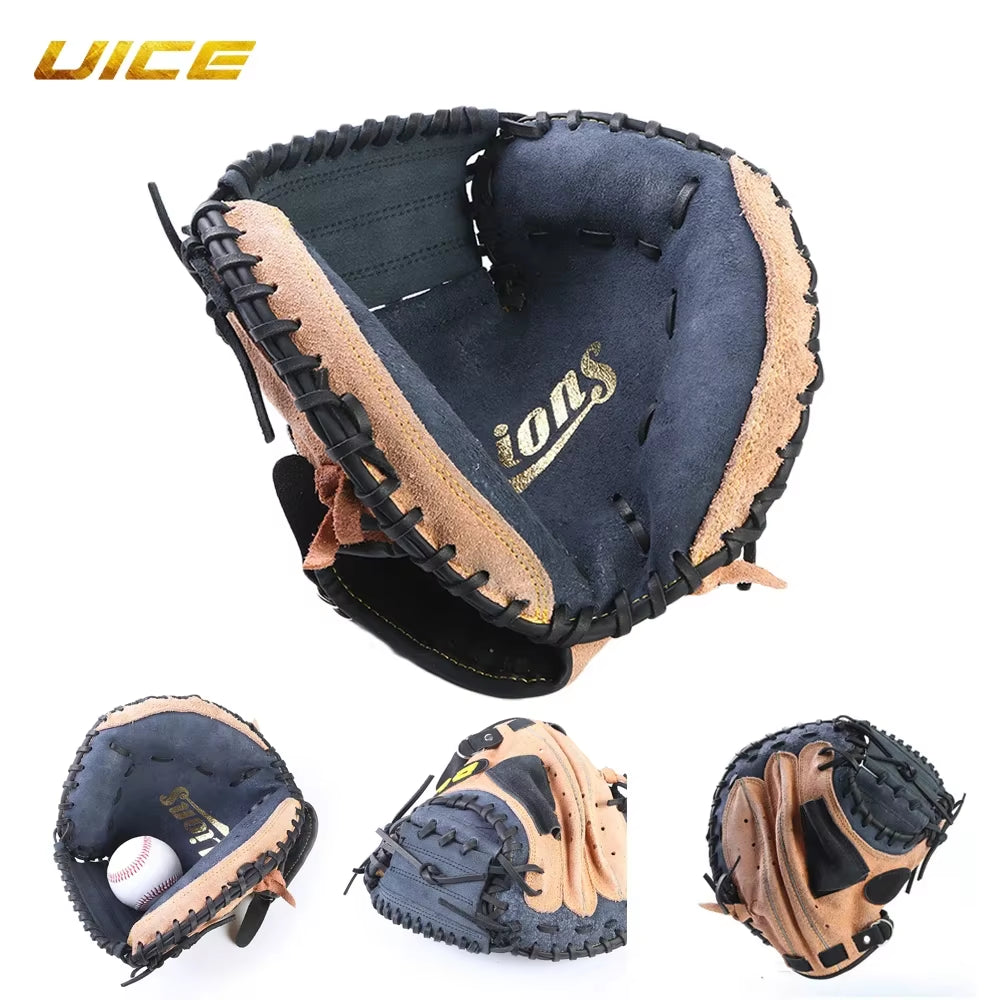 UICE Baseball Glove Leather Baseball Catcher Glove 12.5 Left Hand Practice Equipment Softball Training Catcher Gloves