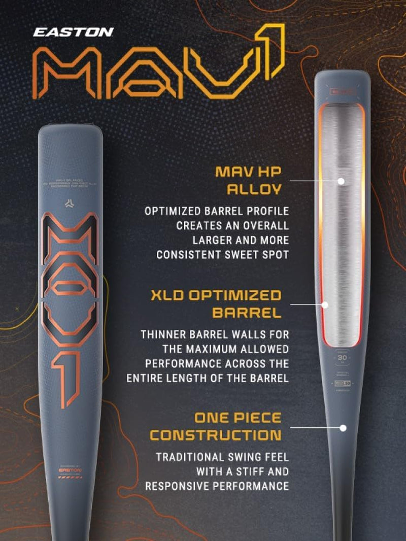 2025 | MAV1 Baseball Bat | BBCOR | -3 Drop | 2 5/8" Barrel | 1 Pc. Alloy